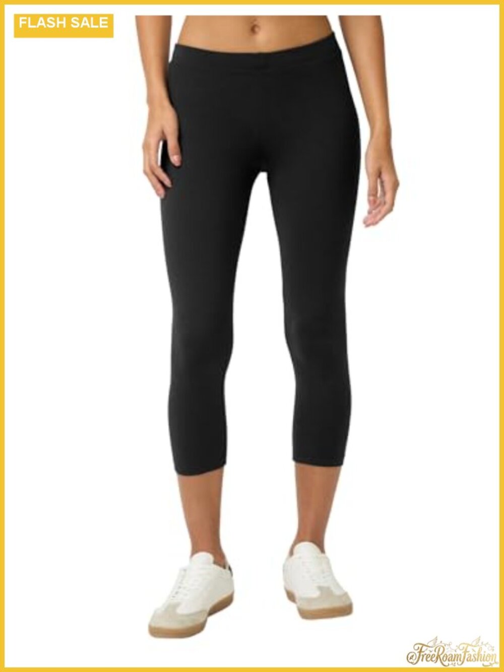 Cotton Blend Capri Leggings Women's Running Lounge Yoga Pants Comfort Waistband